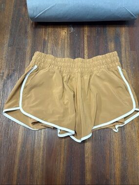 aerie Camel Athletic Shorts with White Trim Size XXS